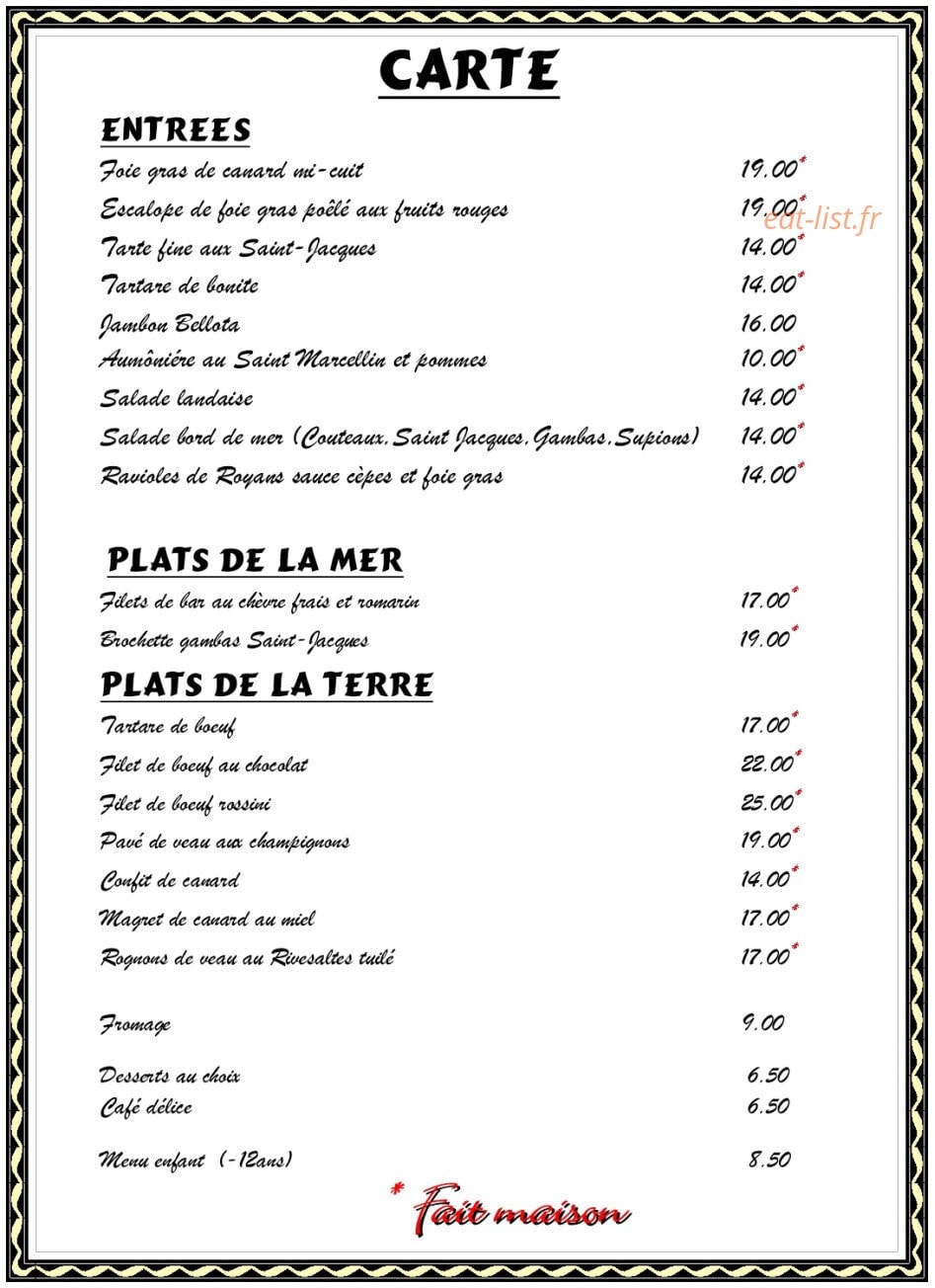 Lou Grilladou — carte page 1