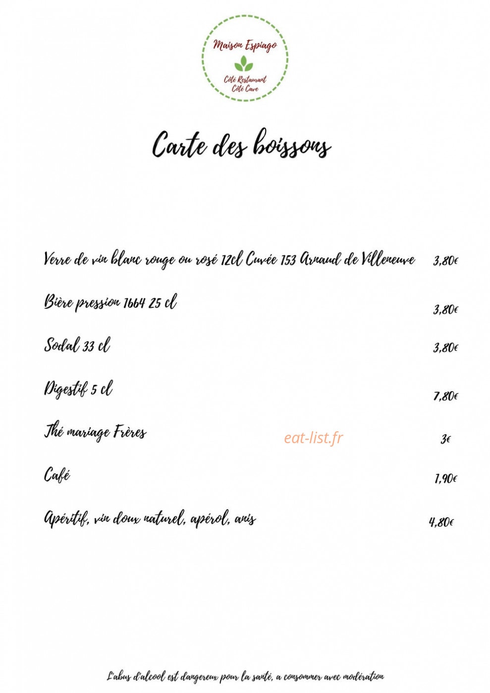 Maison Espiago — carte page 4