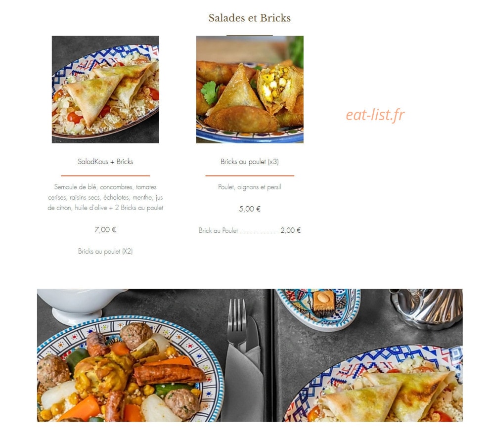 My KousKous — carte page 1