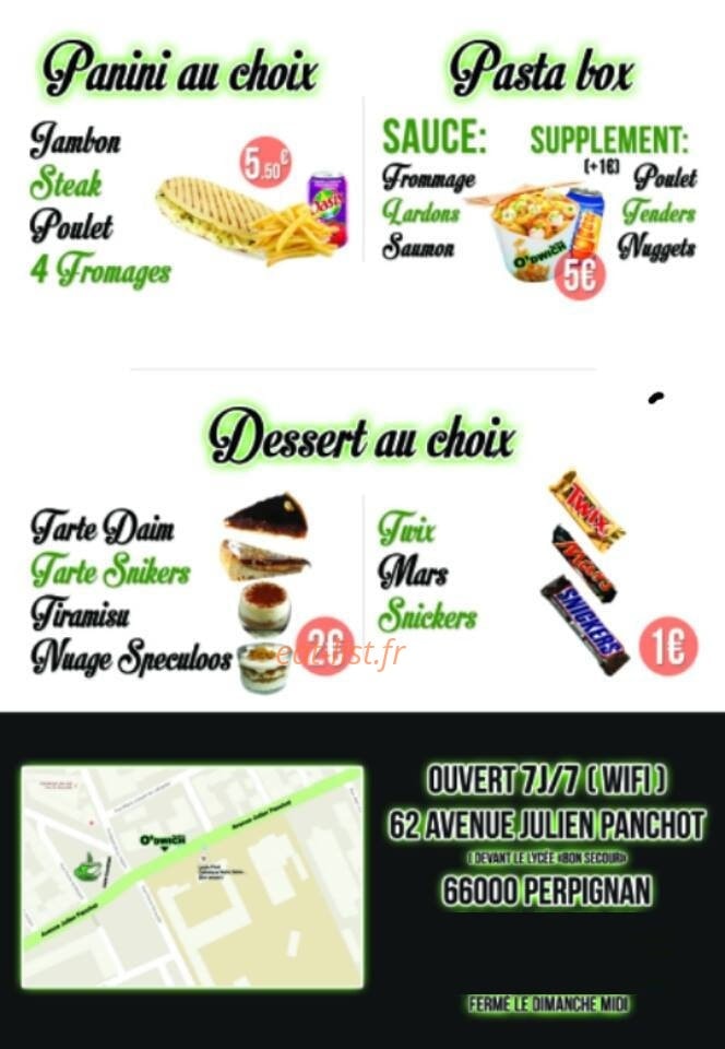 O dwich — carte page 3