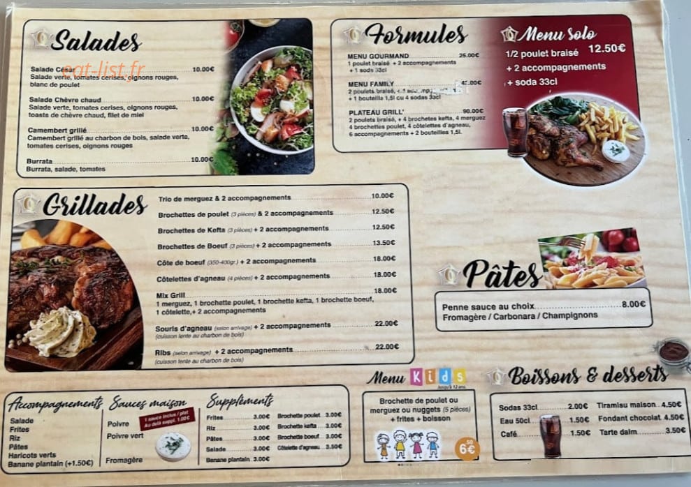 O poulet braisé — carte page 1