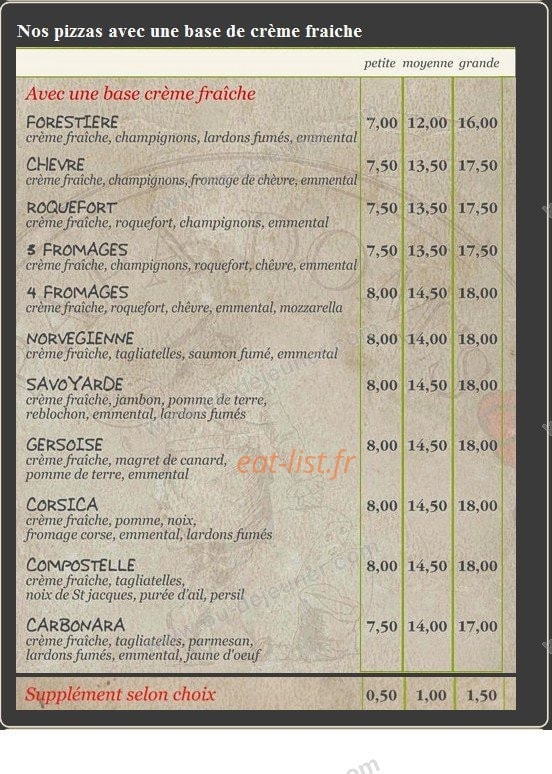 Papa Dom's Pizza — carte page 2