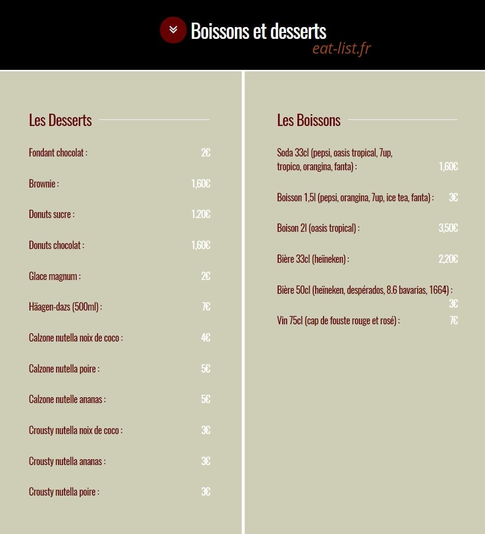 Pizza Aldo — carte page 6