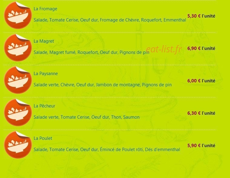 Pizza Belouga — carte page 14
