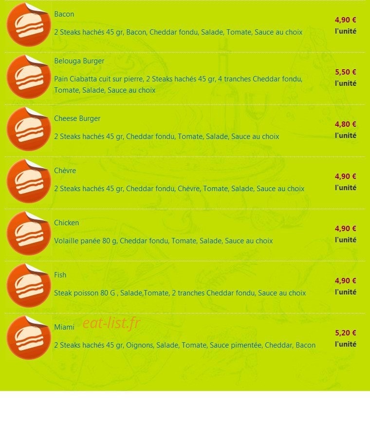 Pizza Belouga — carte page 8