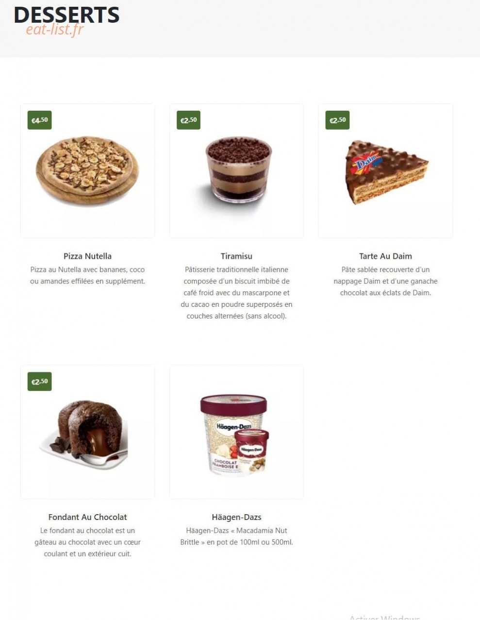 Pizza House — carte page 9