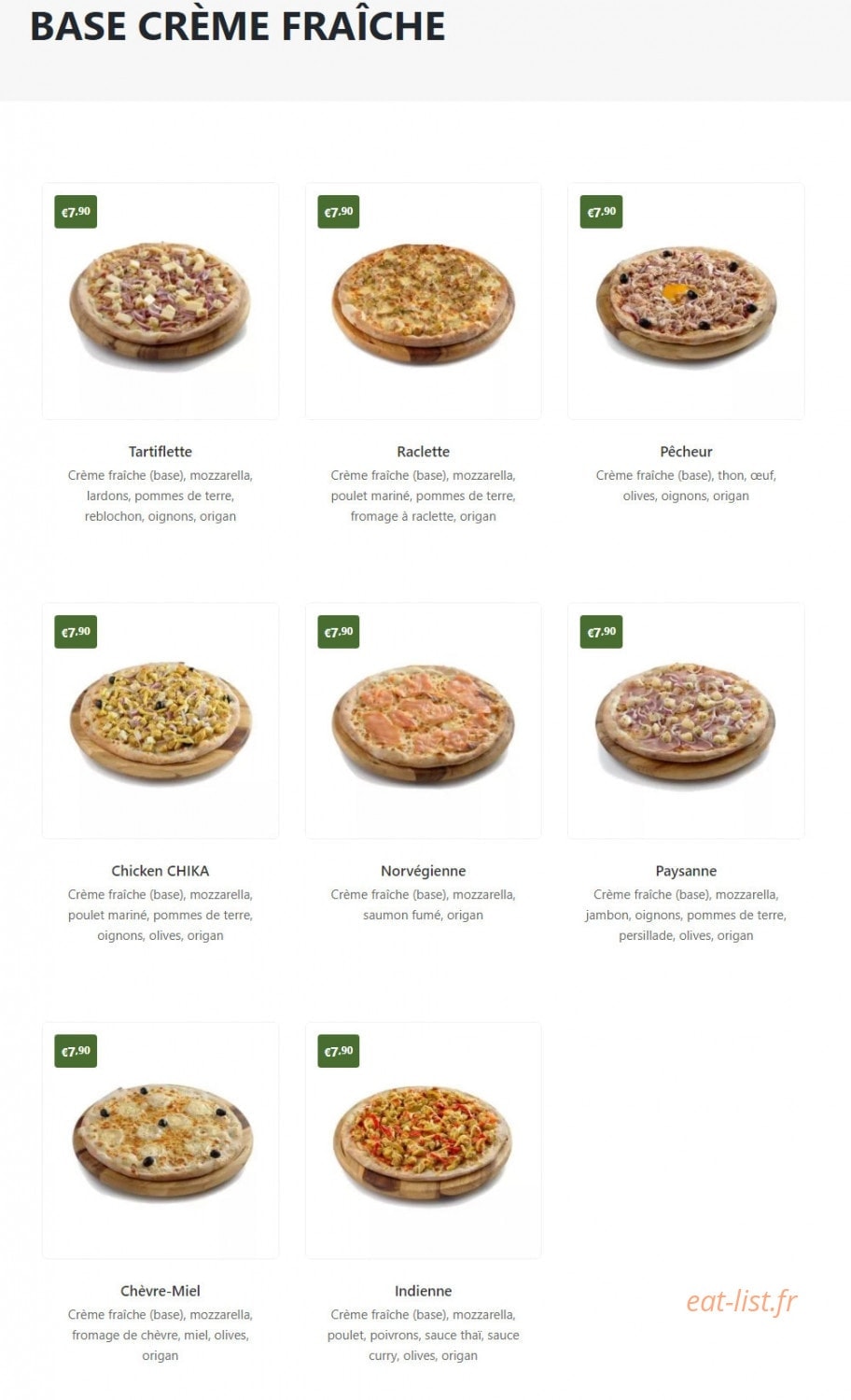 Pizza House — carte page 7