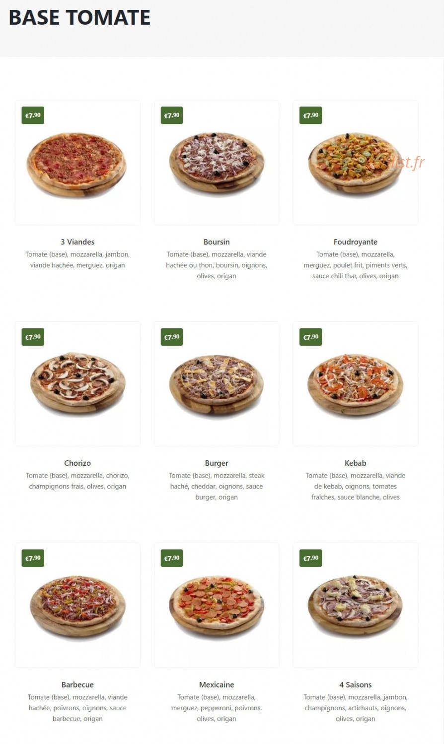 Pizza House — carte page 2