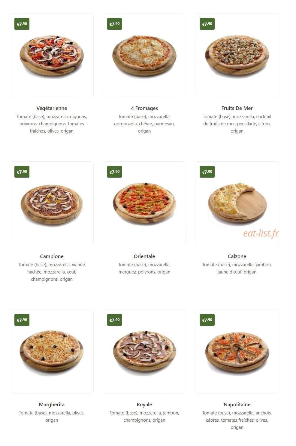 Pizza House — carte page 3