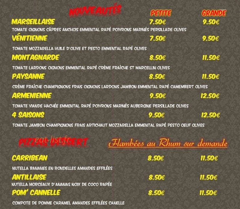 Pizza le Ventrayou — carte page 4