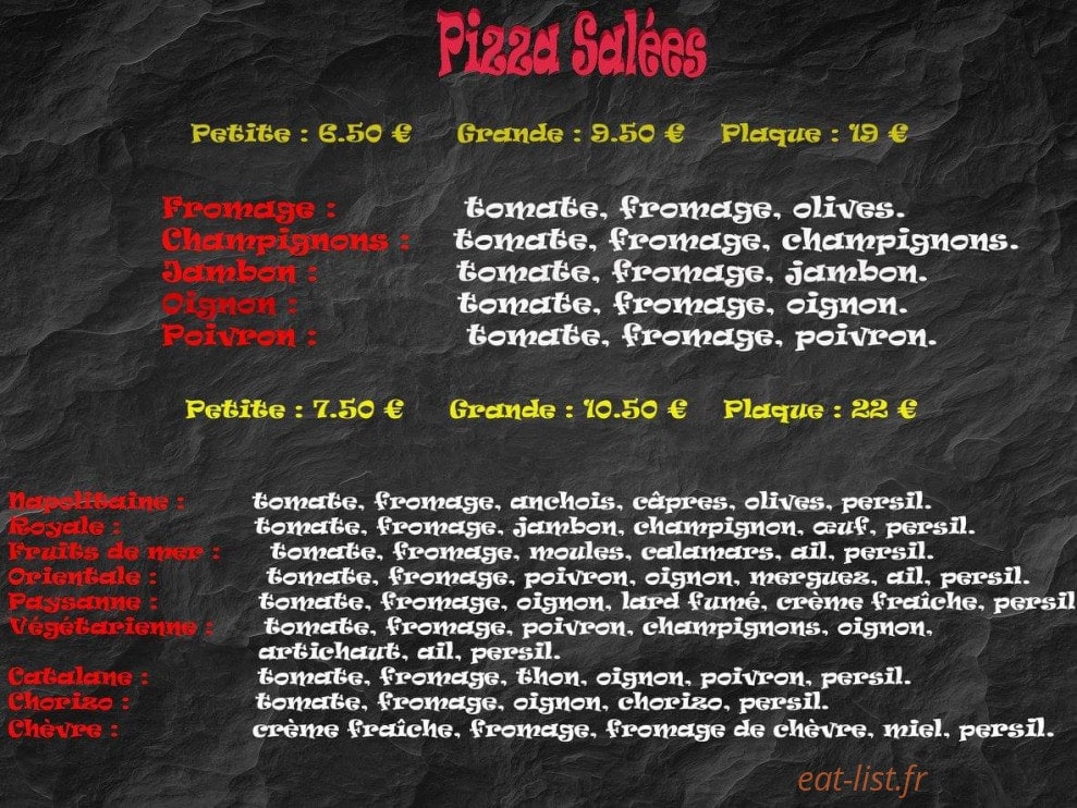 Pizza Mermoz — carte page 3