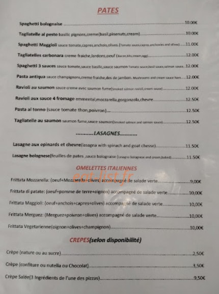 Pizzeria Da Nando — carte page 1