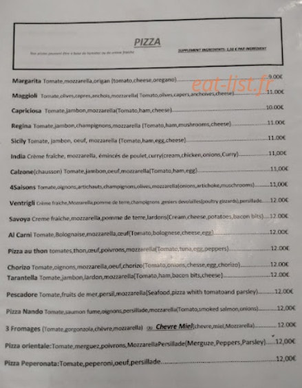 Pizzeria Da Nando — carte page 2