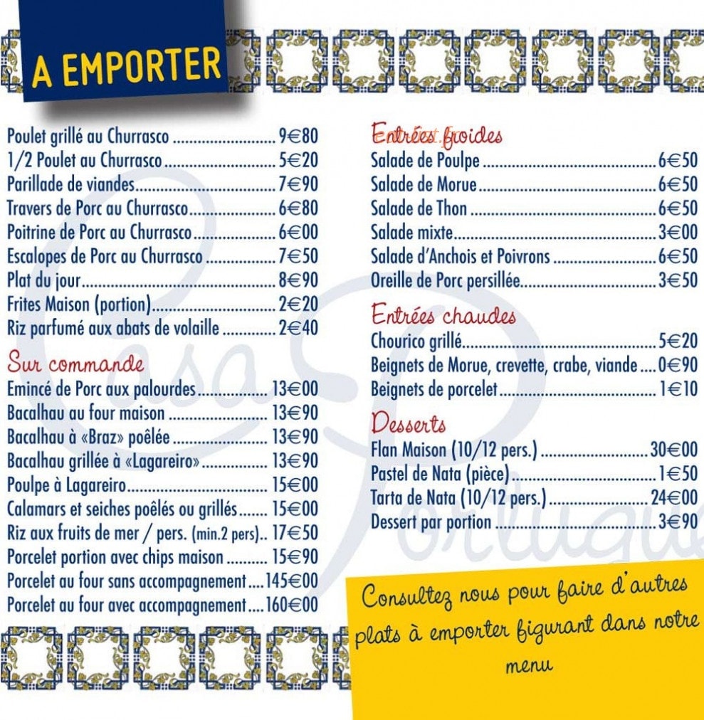 Restaurant Casa Portuguesa — carte page 2