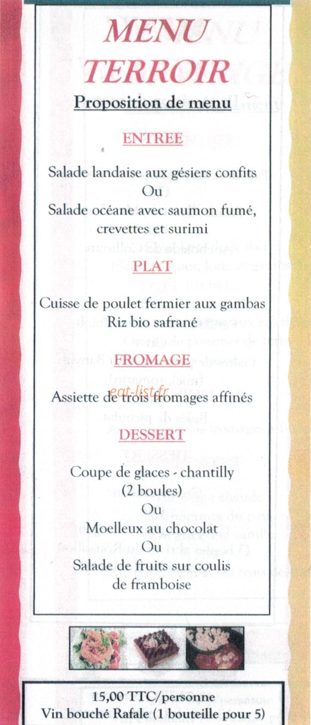 Restaurant Inter-Entreprise — carte page 4
