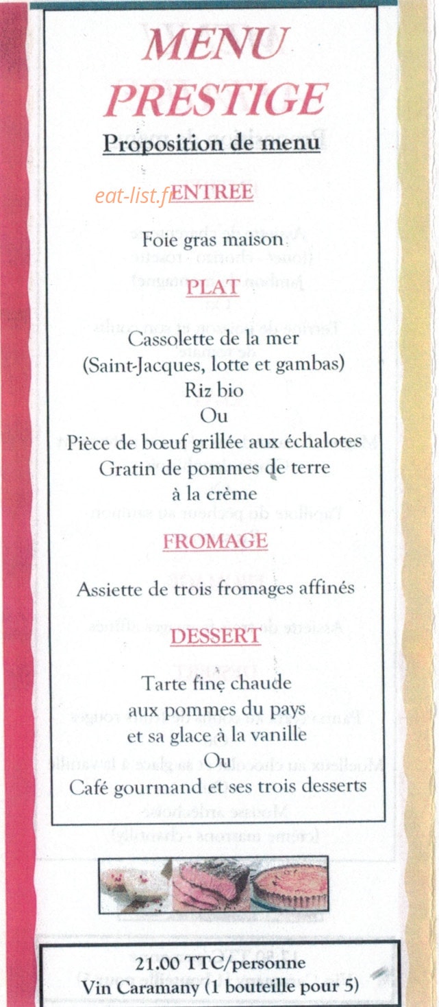 Restaurant Inter-Entreprise — carte page 3