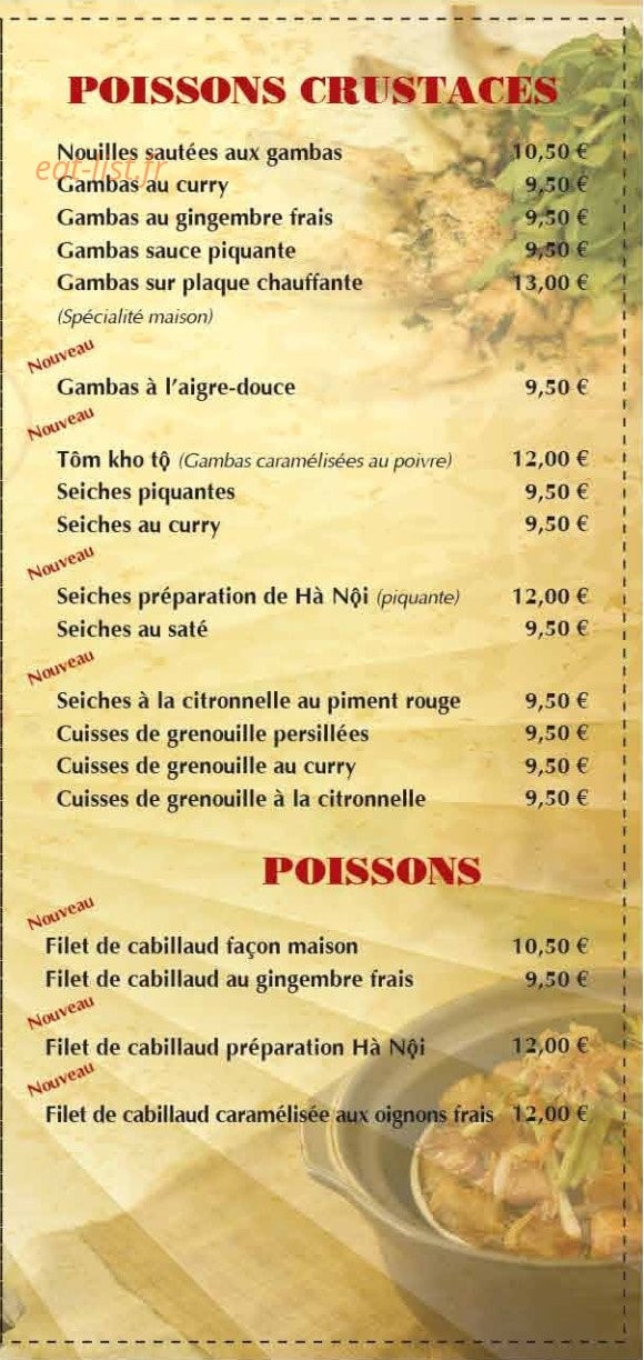 Restaurant Le Viêt Nam — carte page 4