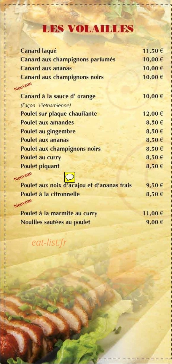 Restaurant Le Viêt Nam — carte page 5