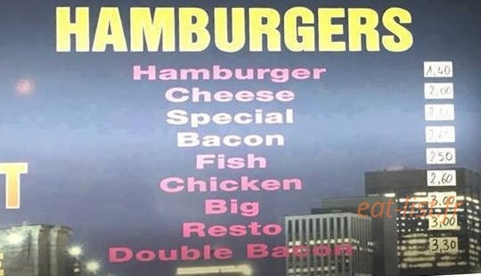 Resto Burger — carte page 2