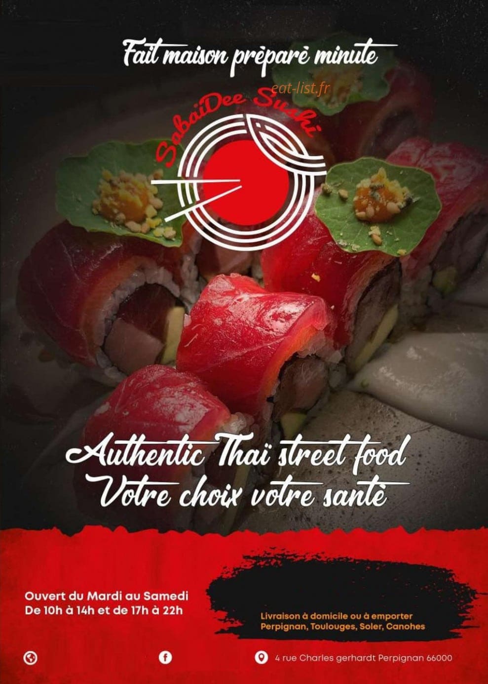 SabaiDee Sushi — carte page 1