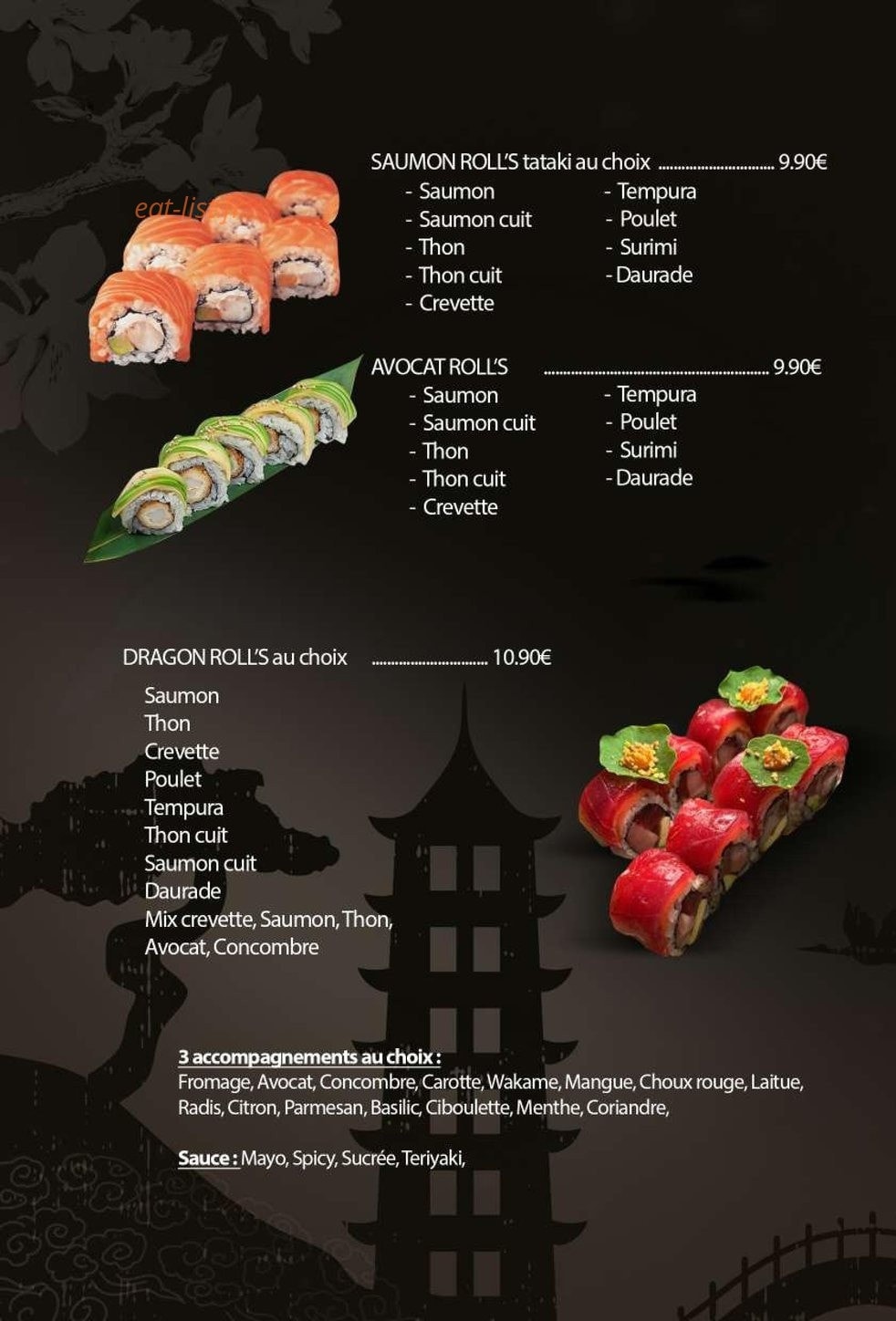 SabaiDee Sushi — carte page 9