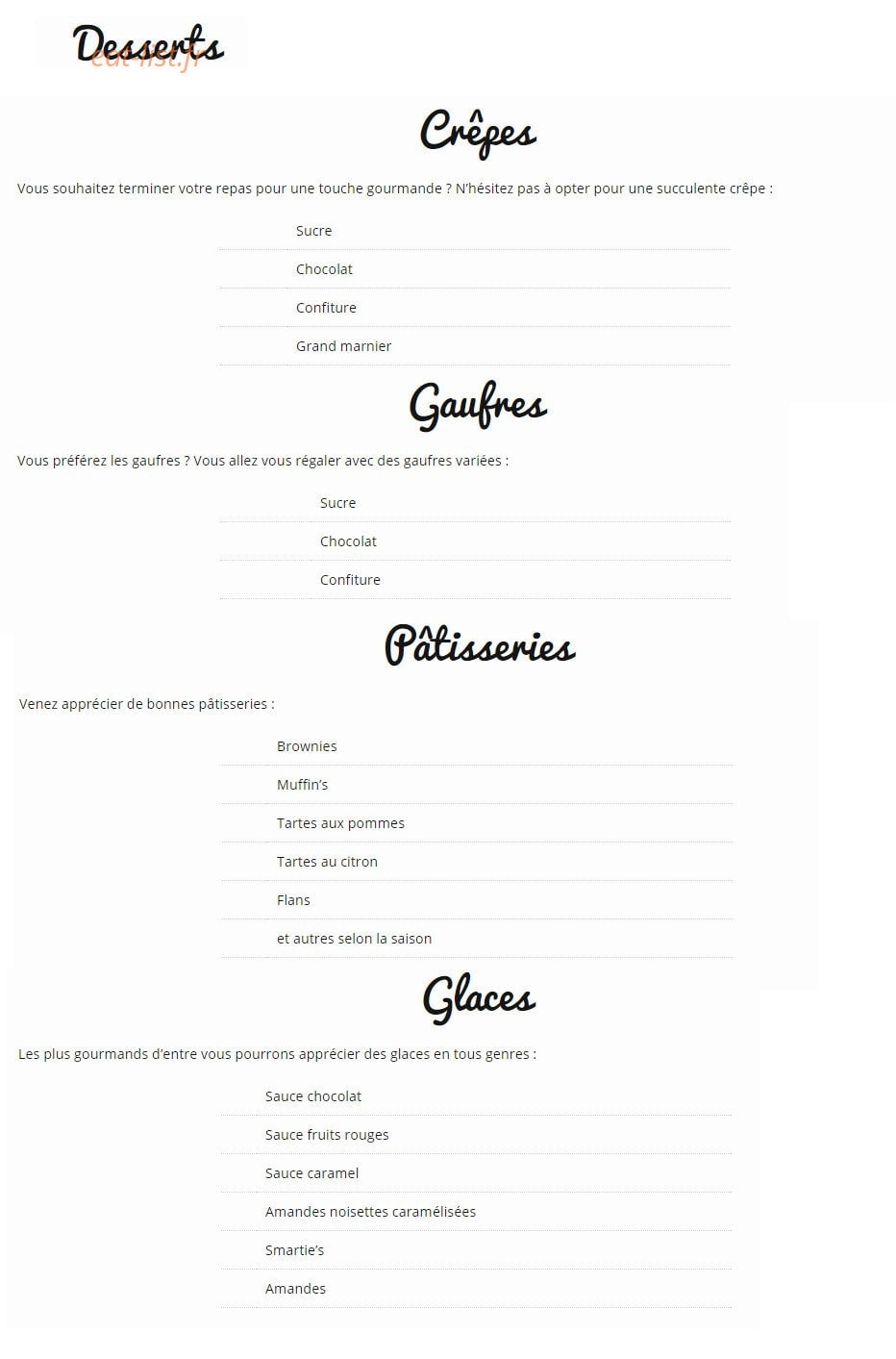 Snack Maison Lafont — carte page 7