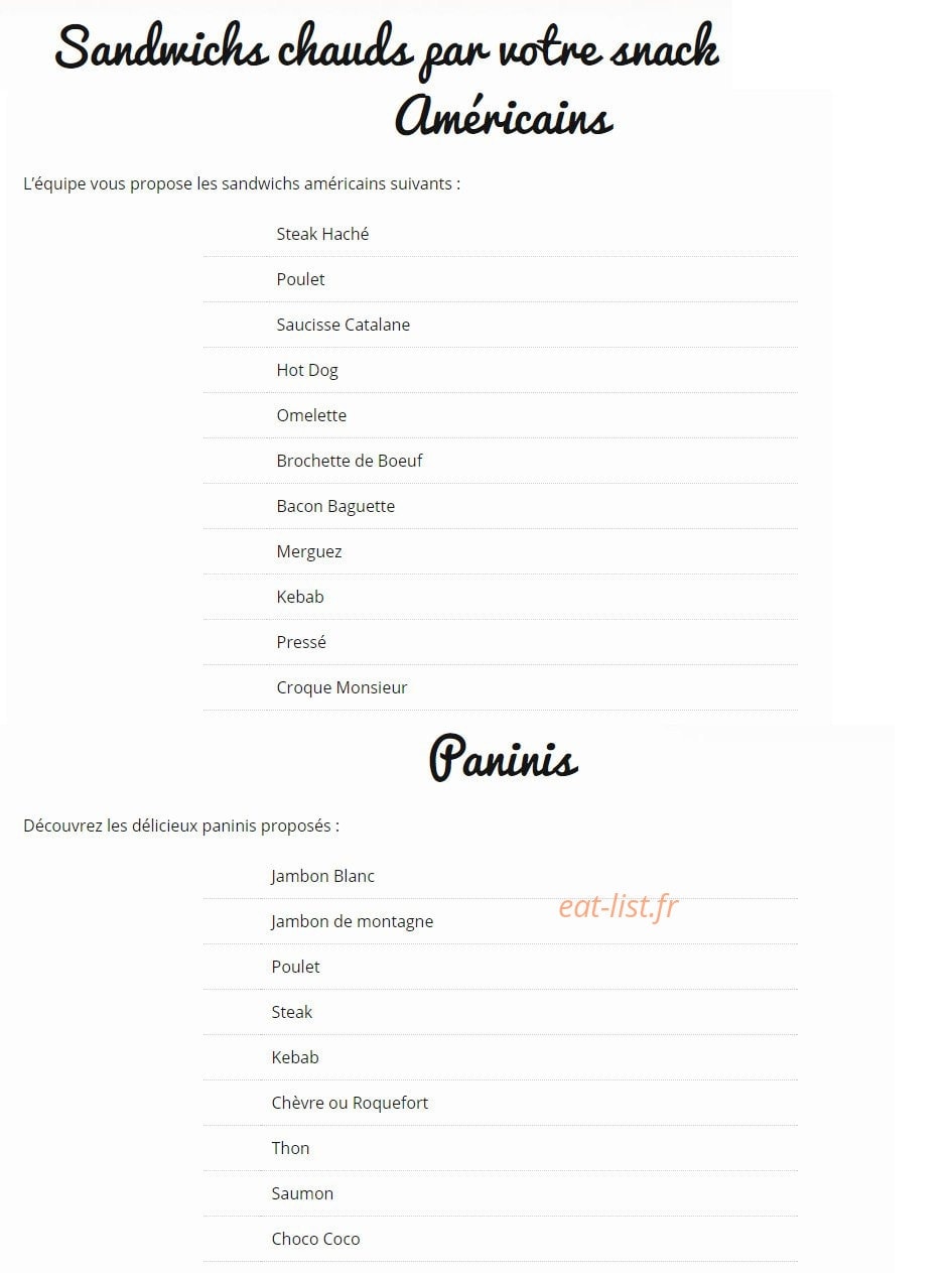 Snack Maison Lafont — carte page 2