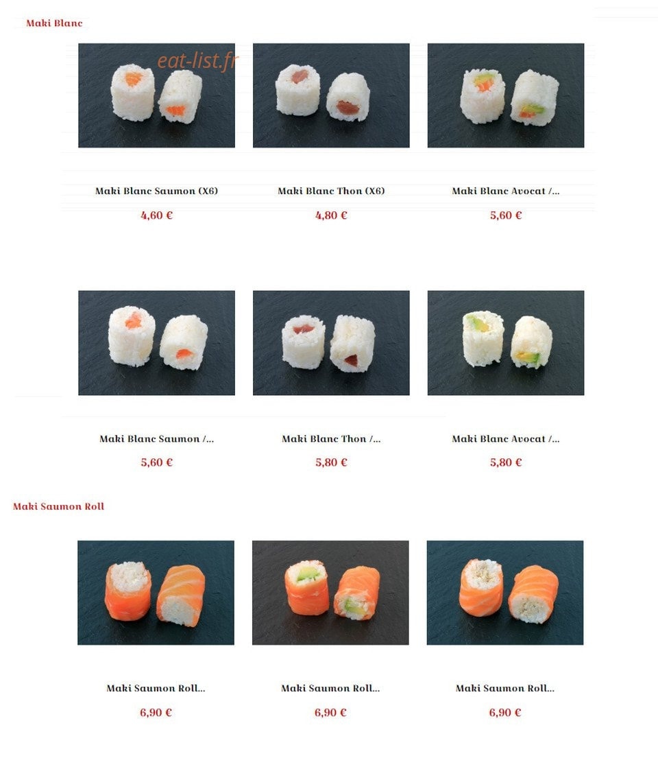 Sushi La Fauceille — carte page 5