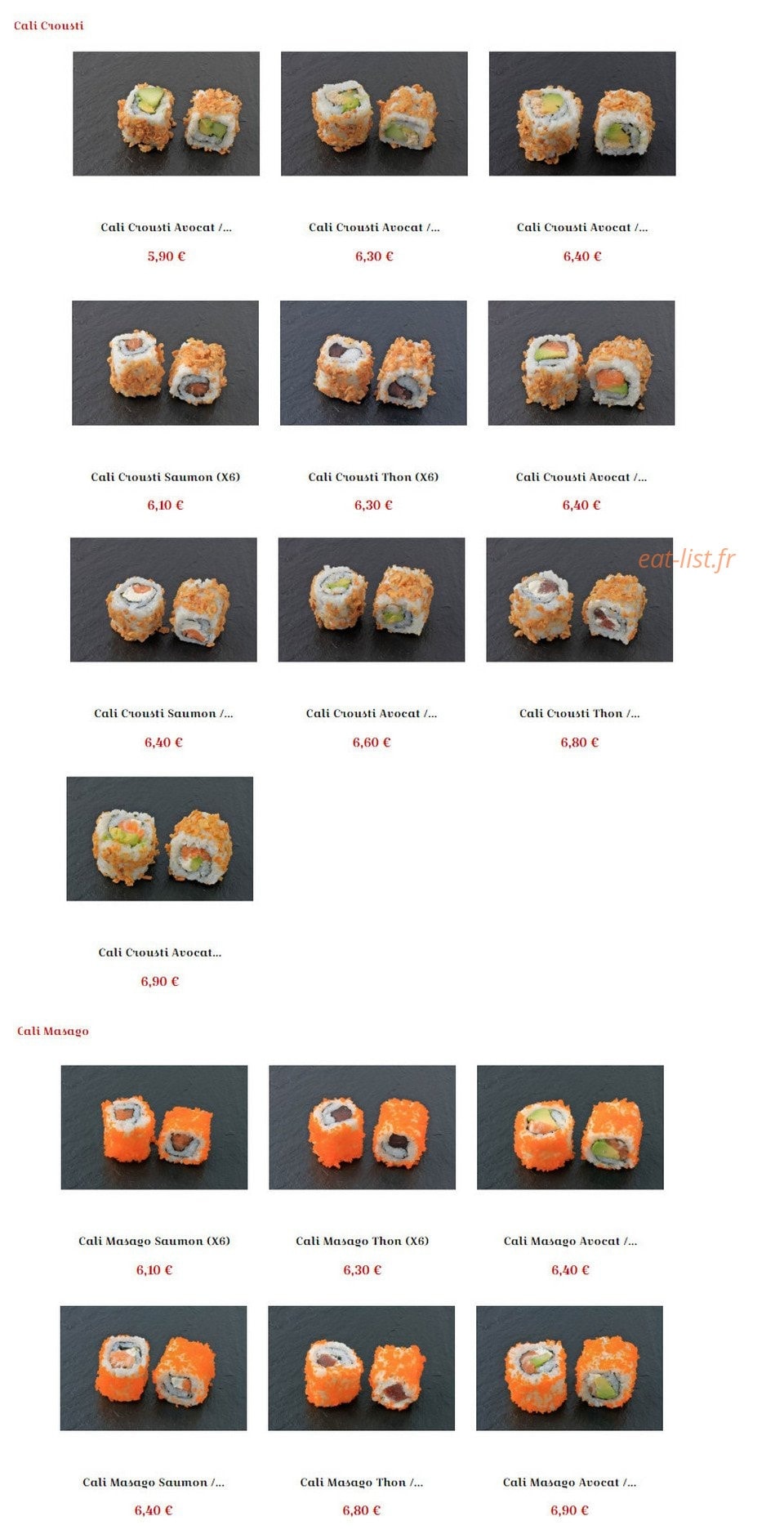 Sushi La Fauceille — carte page 7