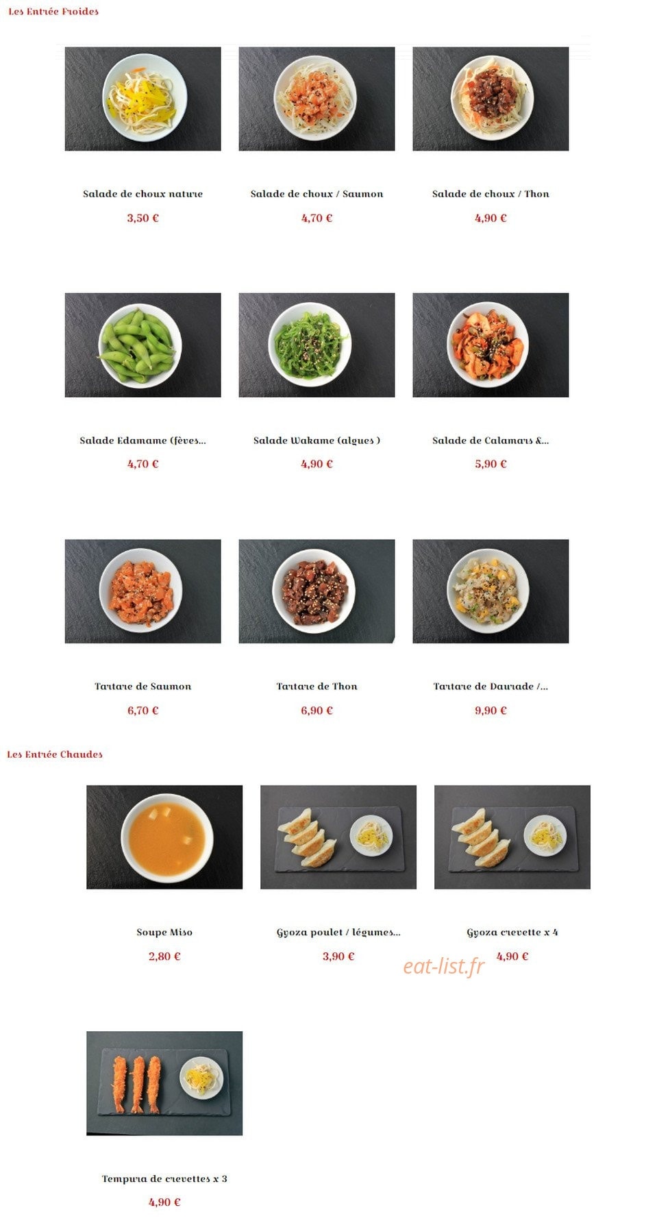 Sushi La Fauceille — carte page 1