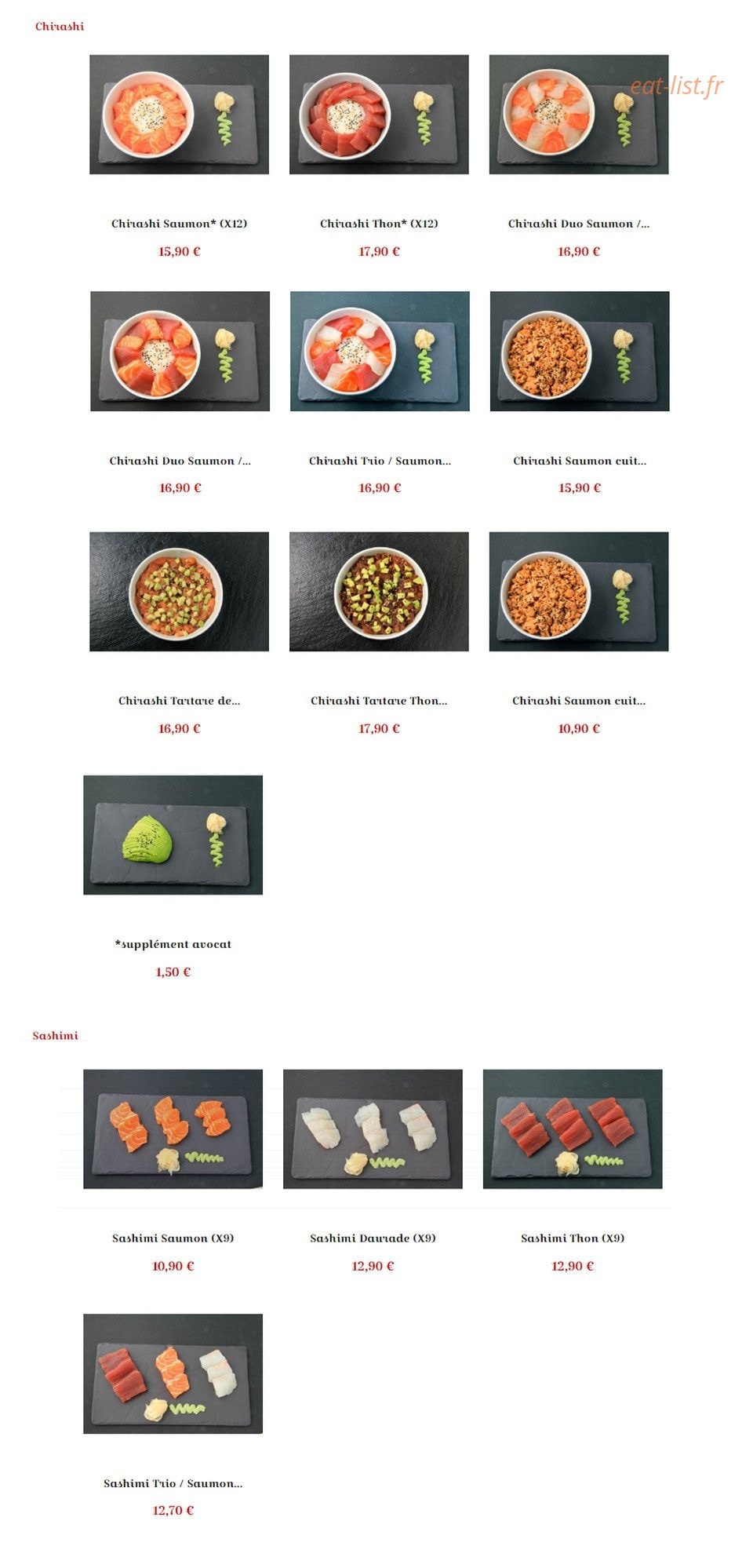 Sushi La Fauceille — carte page 3