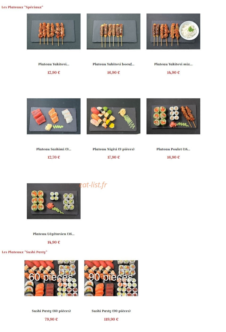Sushi La Fauceille — carte page 19
