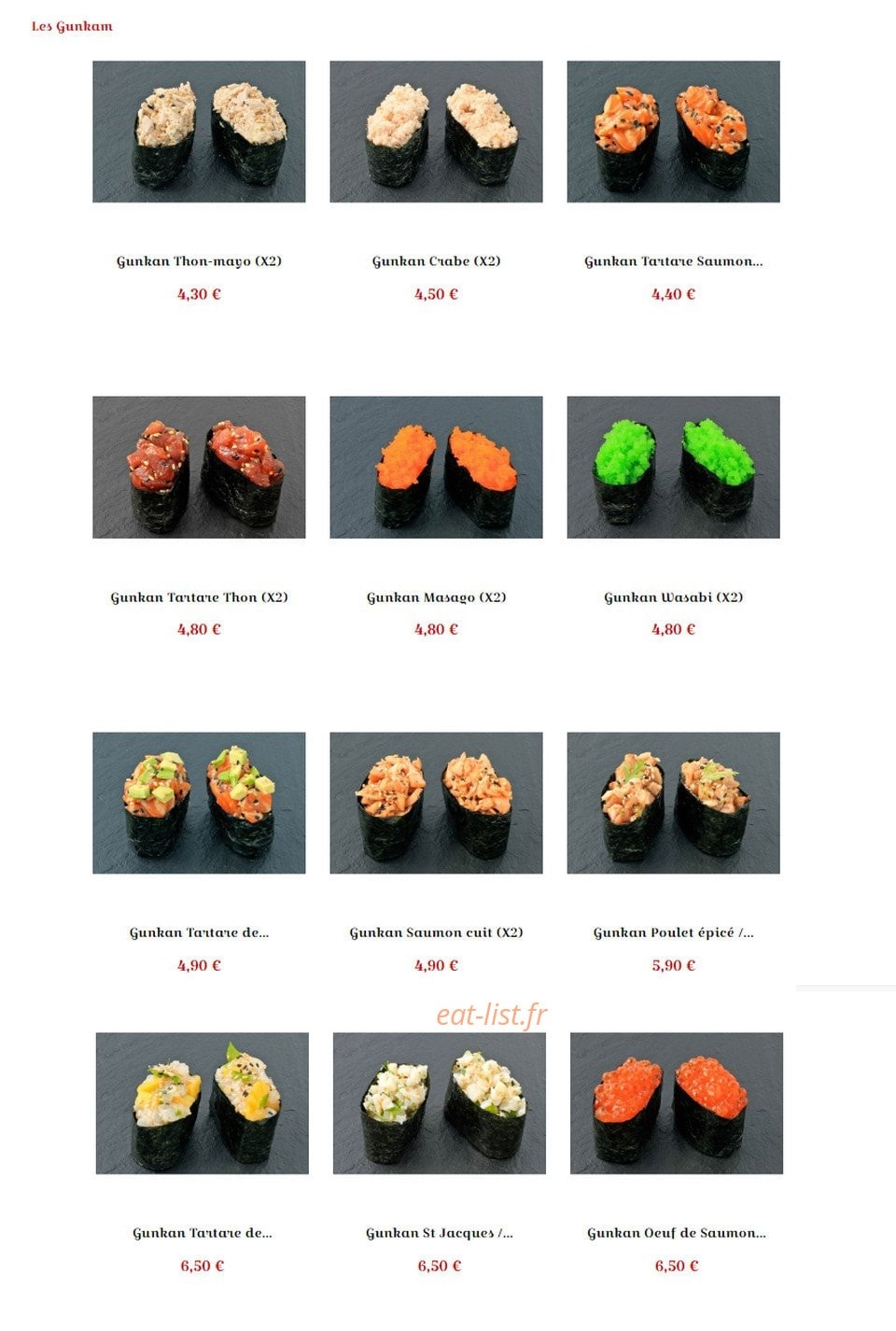 Sushi La Fauceille — carte page 9