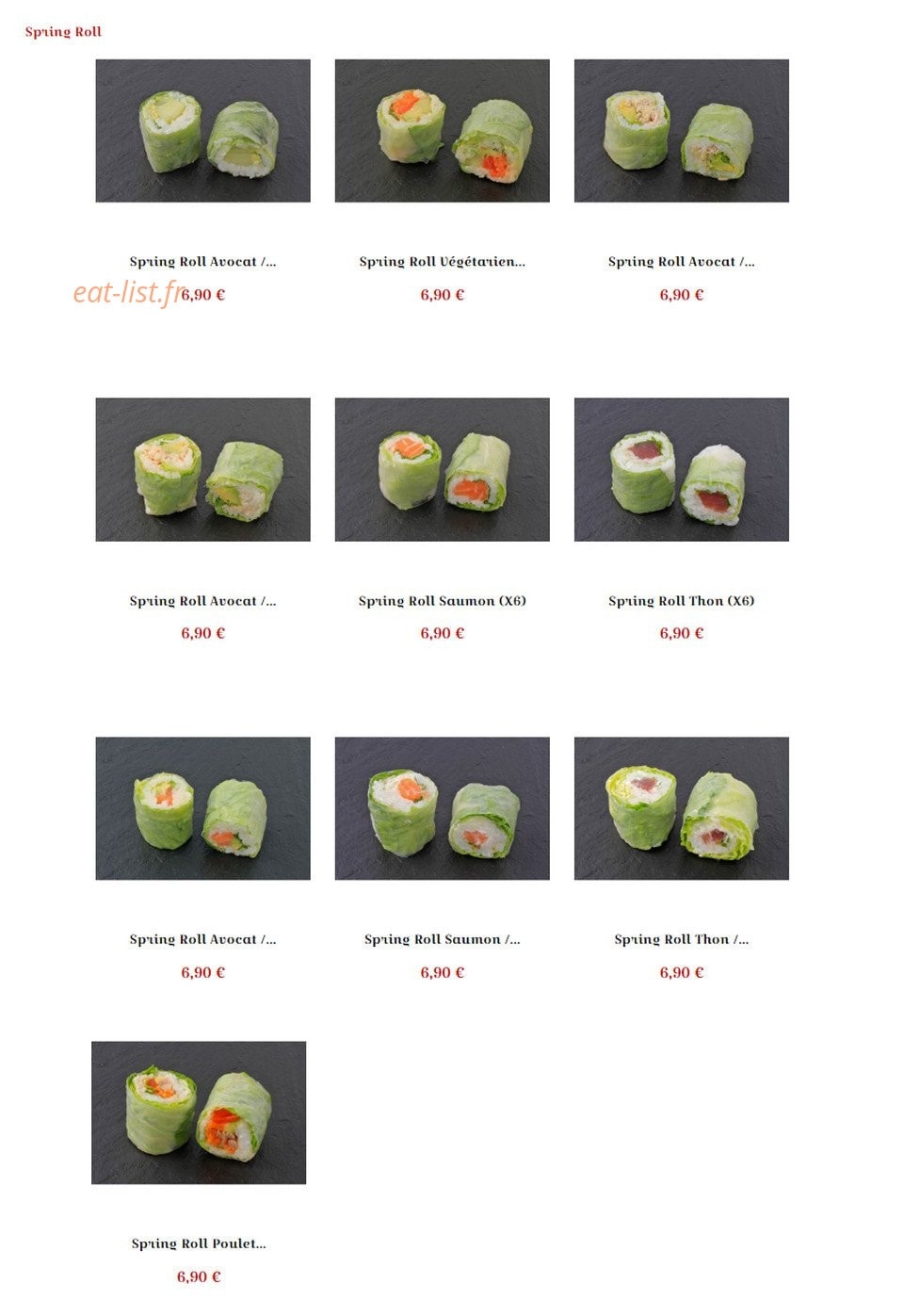 Sushi La Fauceille — carte page 10