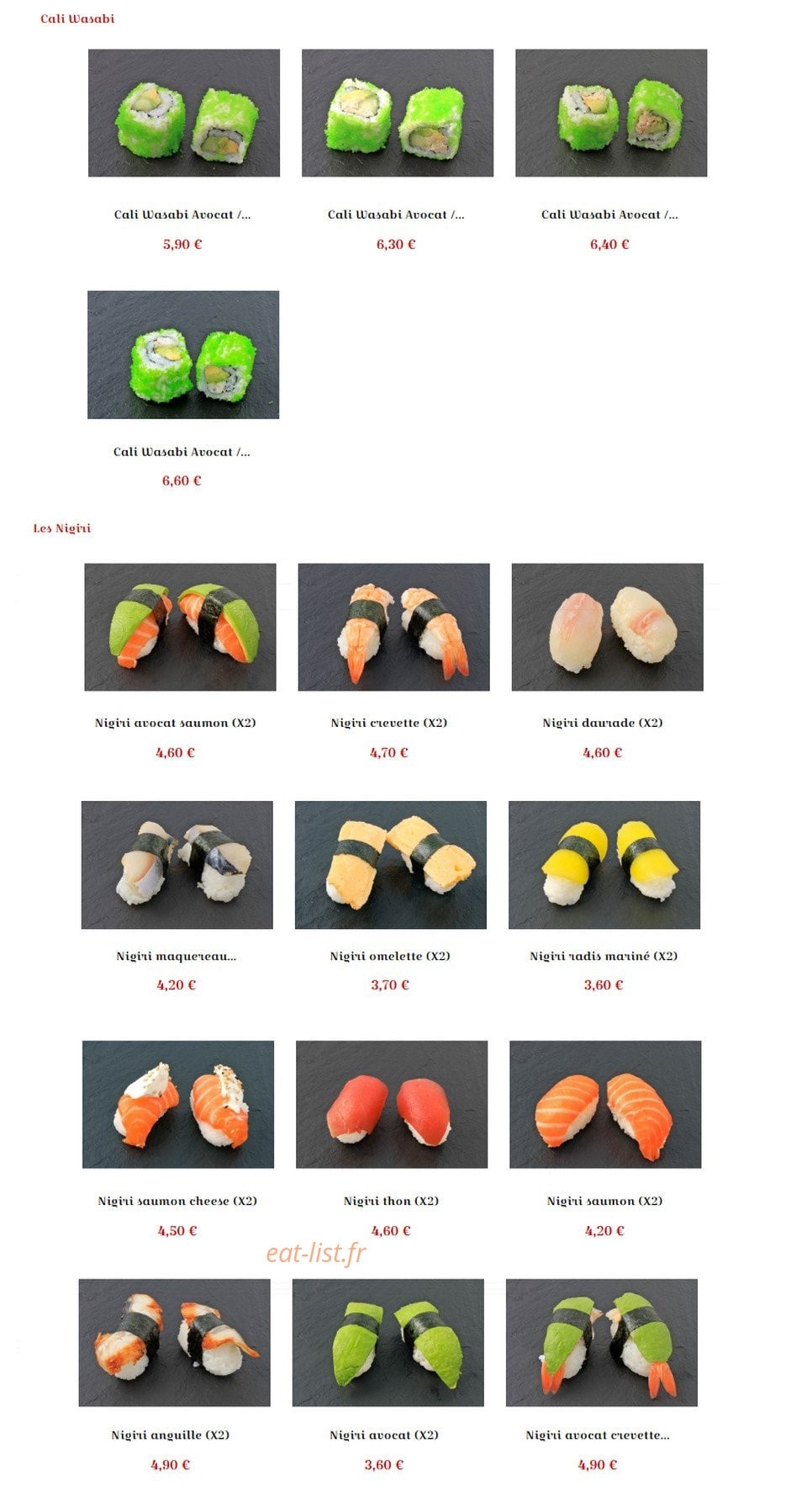 Sushi La Fauceille — carte page 8