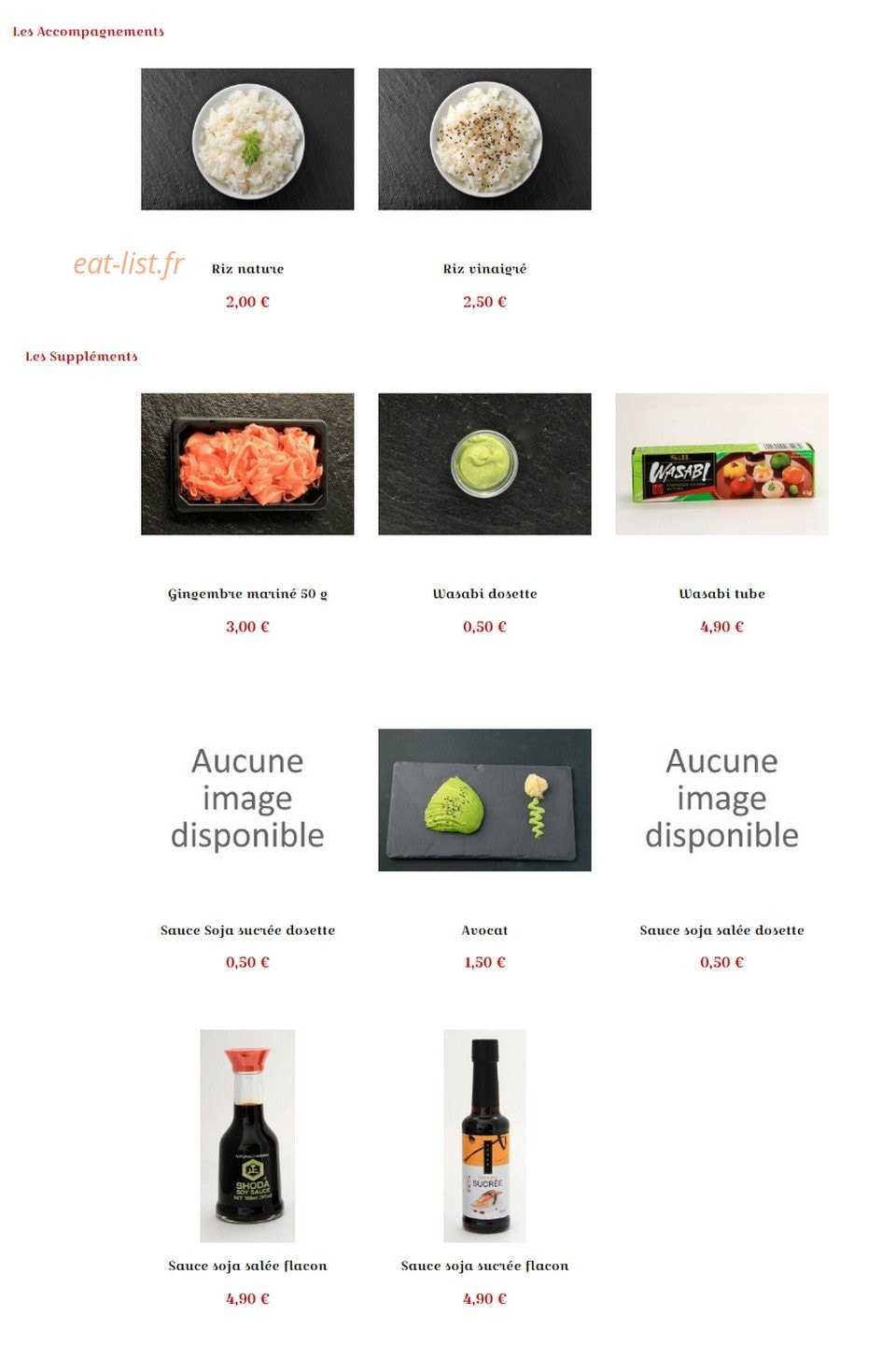 Sushi La Fauceille — carte page 2