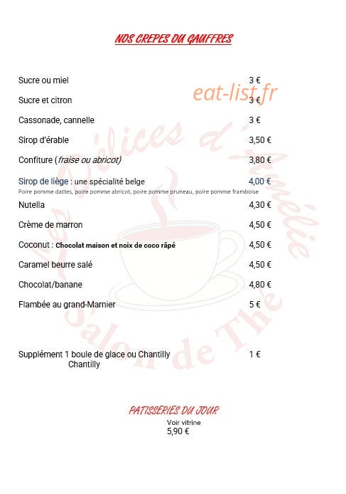 Les Delices D'Amelie — carte page 3