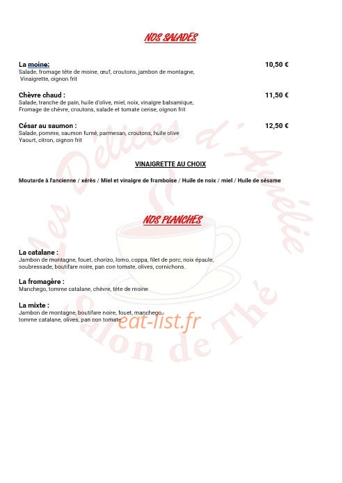 Les Delices D'Amelie — carte page 4