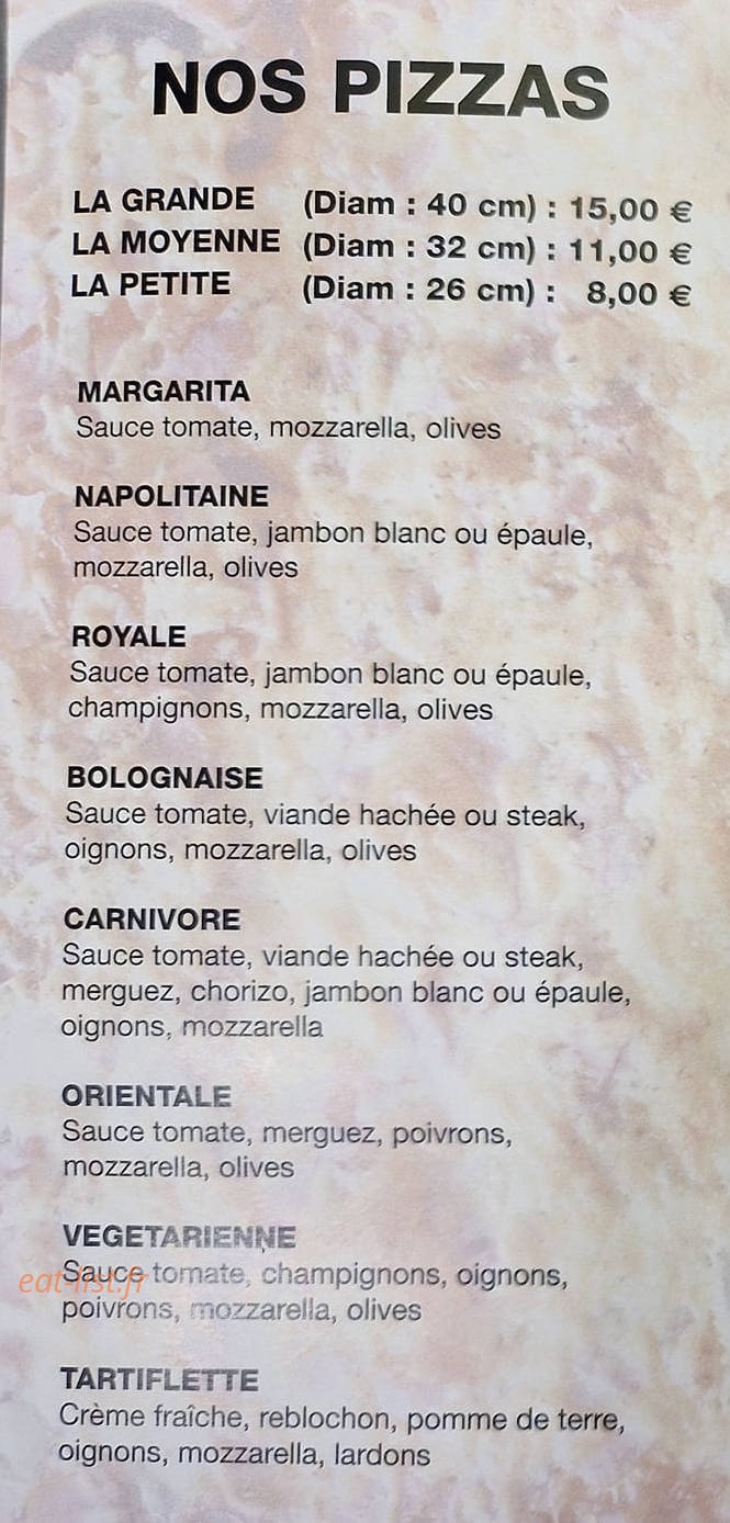 Rôtisserie Paret — carte page 1