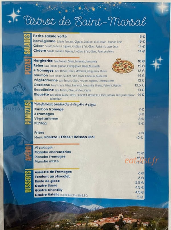 Bistrot de saint marsal — carte page 1