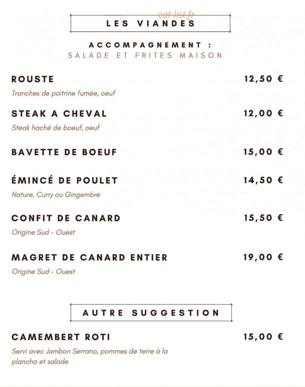 L'Ermitage Café — carte page 3