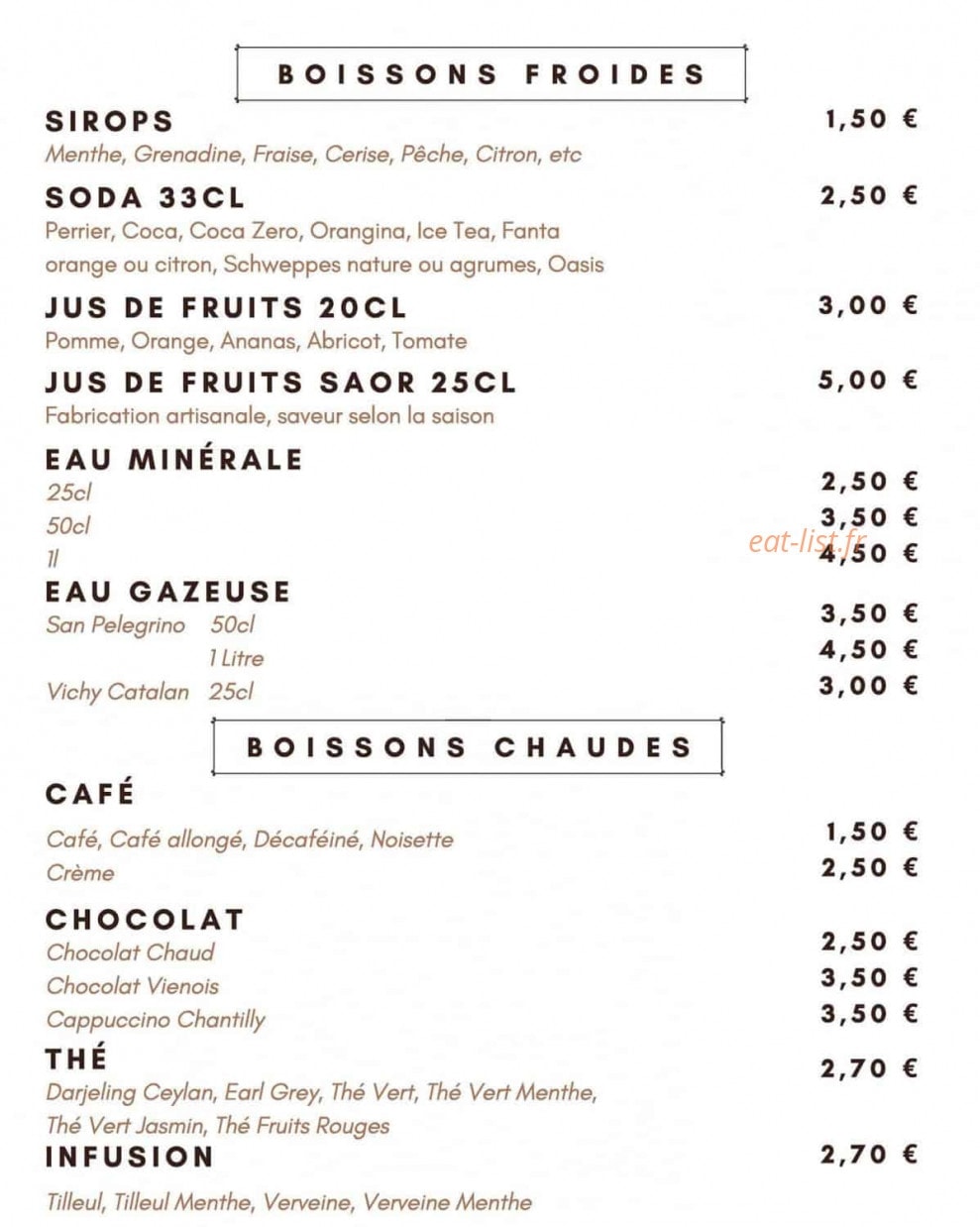 L'Ermitage Café — carte page 4