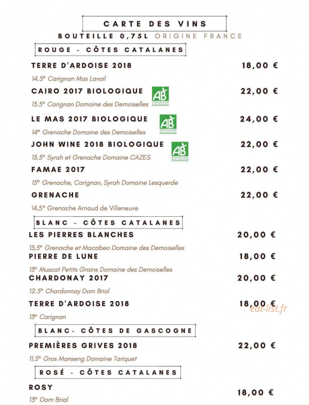 L'Ermitage Café — carte page 6