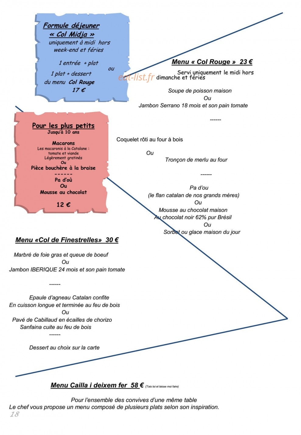 La Chaumière — carte page 1