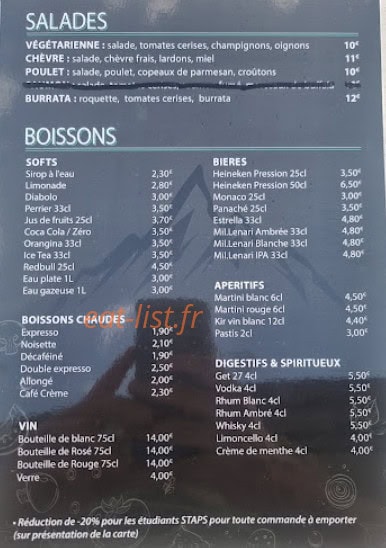 Pizz'altitude — carte page 2