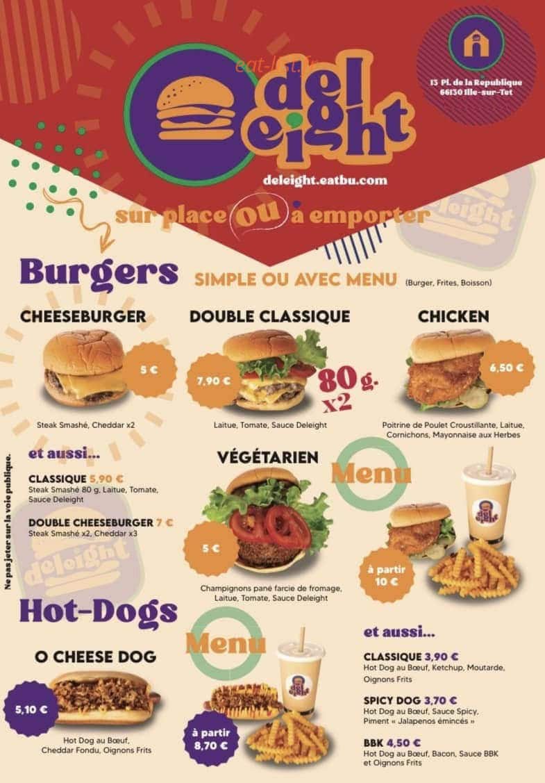 Deleight — carte page 1