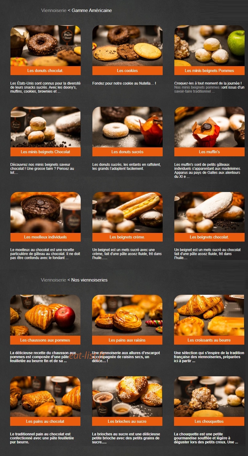 Le Pain du Jour — carte page 1
