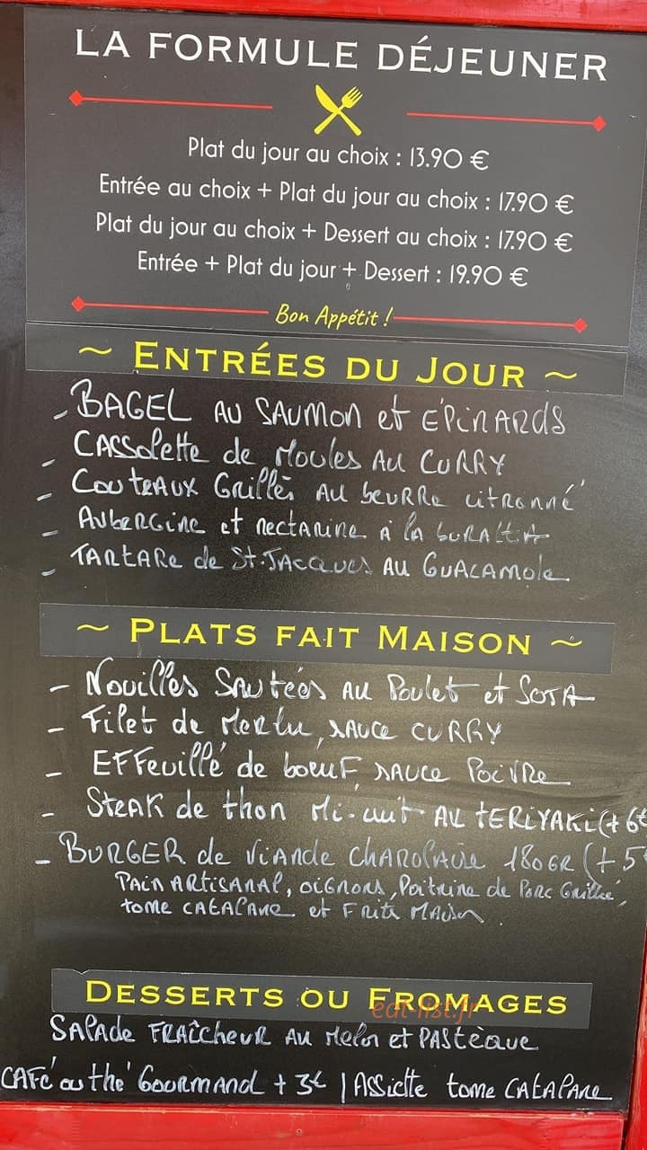 Au Comptoir Des Vignobles — carte page 1