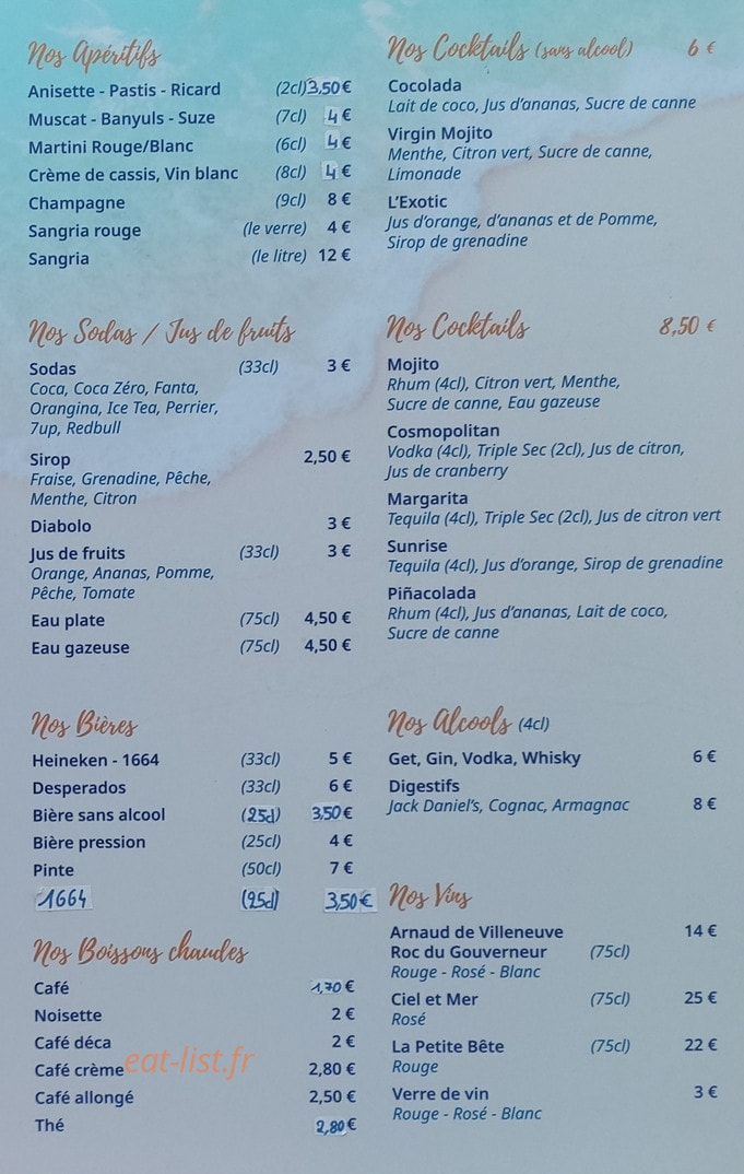 C'est la Moule à la Plage — carte page 2