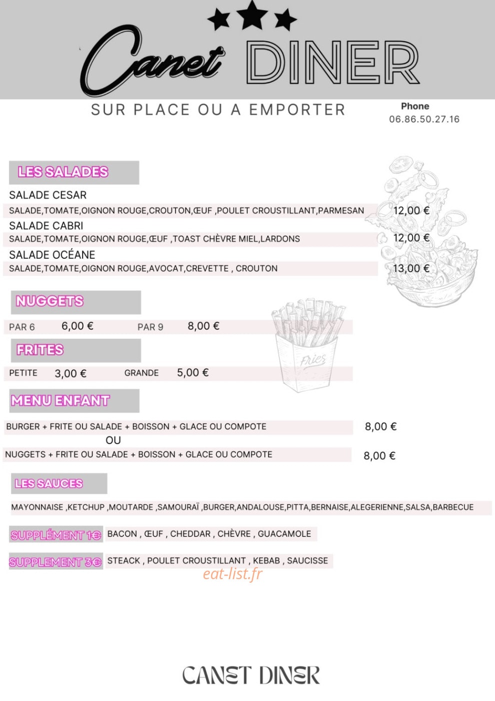Canet  Diner — carte page 2